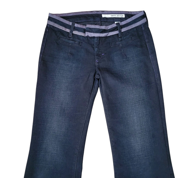 Dkny Women's Flare Slash Pockets Wide-Leg Leg Jeans Size 8 Excellent Condition - Picture 4 of 11